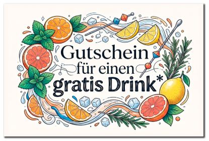Bild von Gutschein für einen gratis Drink